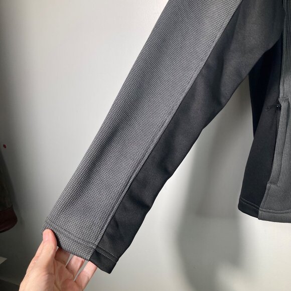 Mens Spyder Polar Pullover Half Zip Hoodie Soft Shell Jacket Gray Black M Polyes - Picture 5 of 11